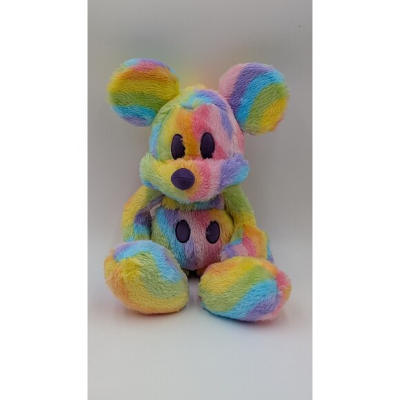 Disney Other - Disney Authentic Mickey Mouse Rainbow Soft Plush Disneyland Exclusive - 16” Tall